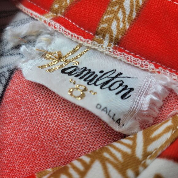 Vintage Hamilton Dallas Parrot Print Button Down Shirt Small Red Orange Gold Bir - Picture 12 of 16